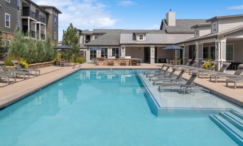 a swimming pool in a backyard