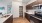 a kitchen with black appliances