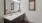 a bathroom with a large mirror