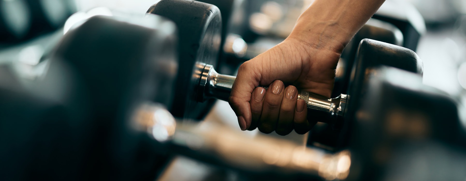 person holding a dumbbell